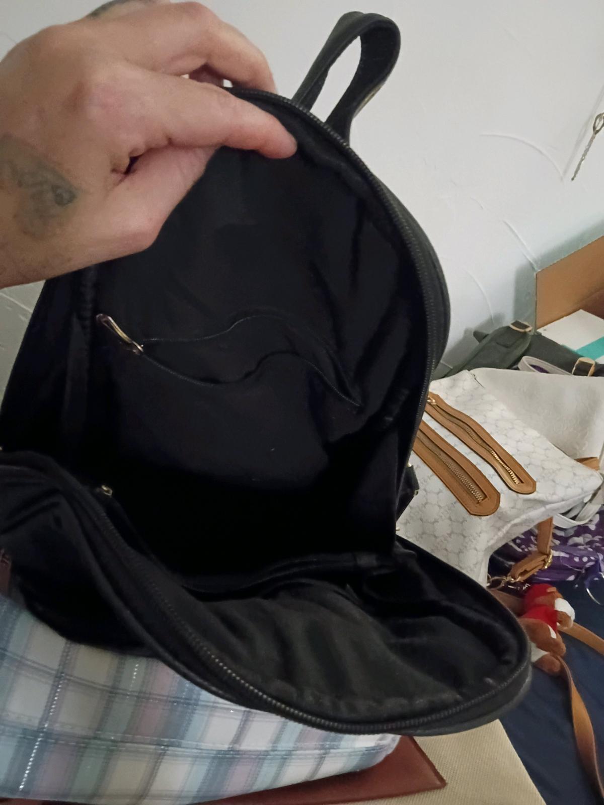 black back pack purse