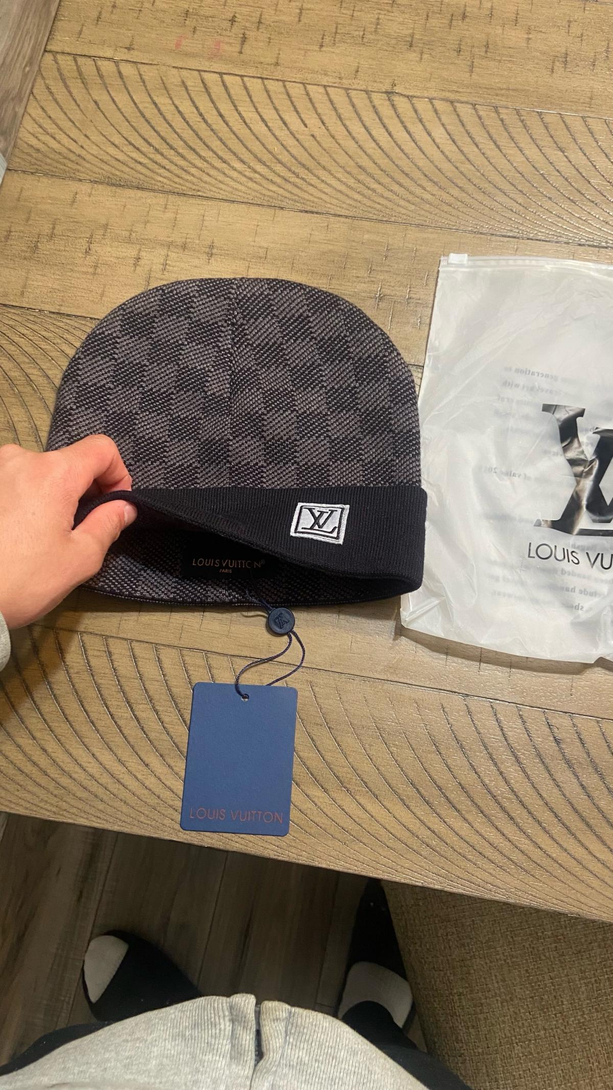 Dark grey Lv designer beanie