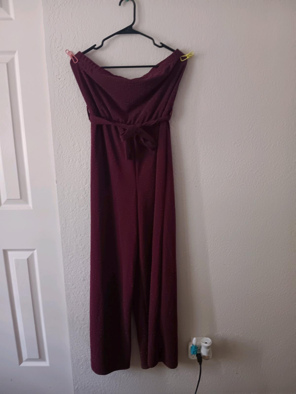 two burngdy dresses one jumpsuit burngdy
