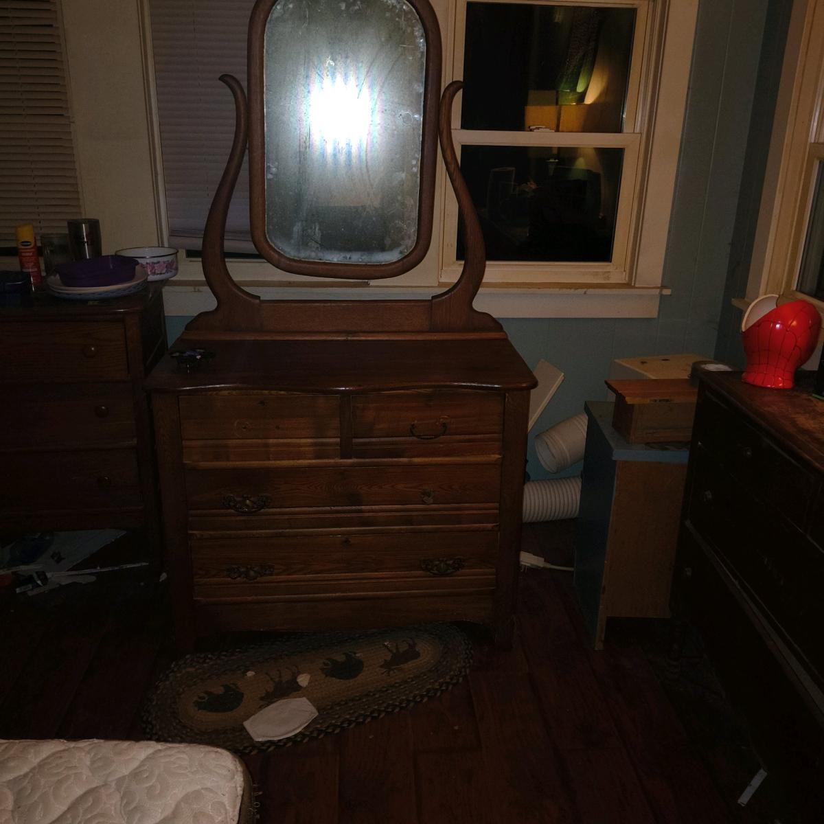 antique dresser and mirror