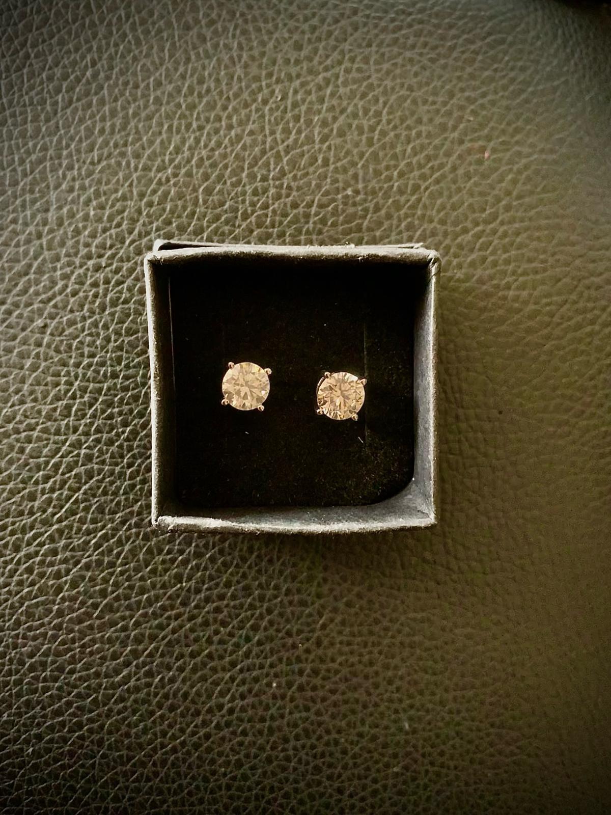 Moissanite 1 Carat Stud Earings