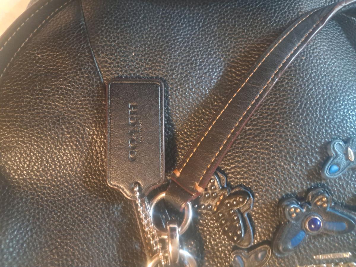 Black leather vintage Coach Kelsey Satchel