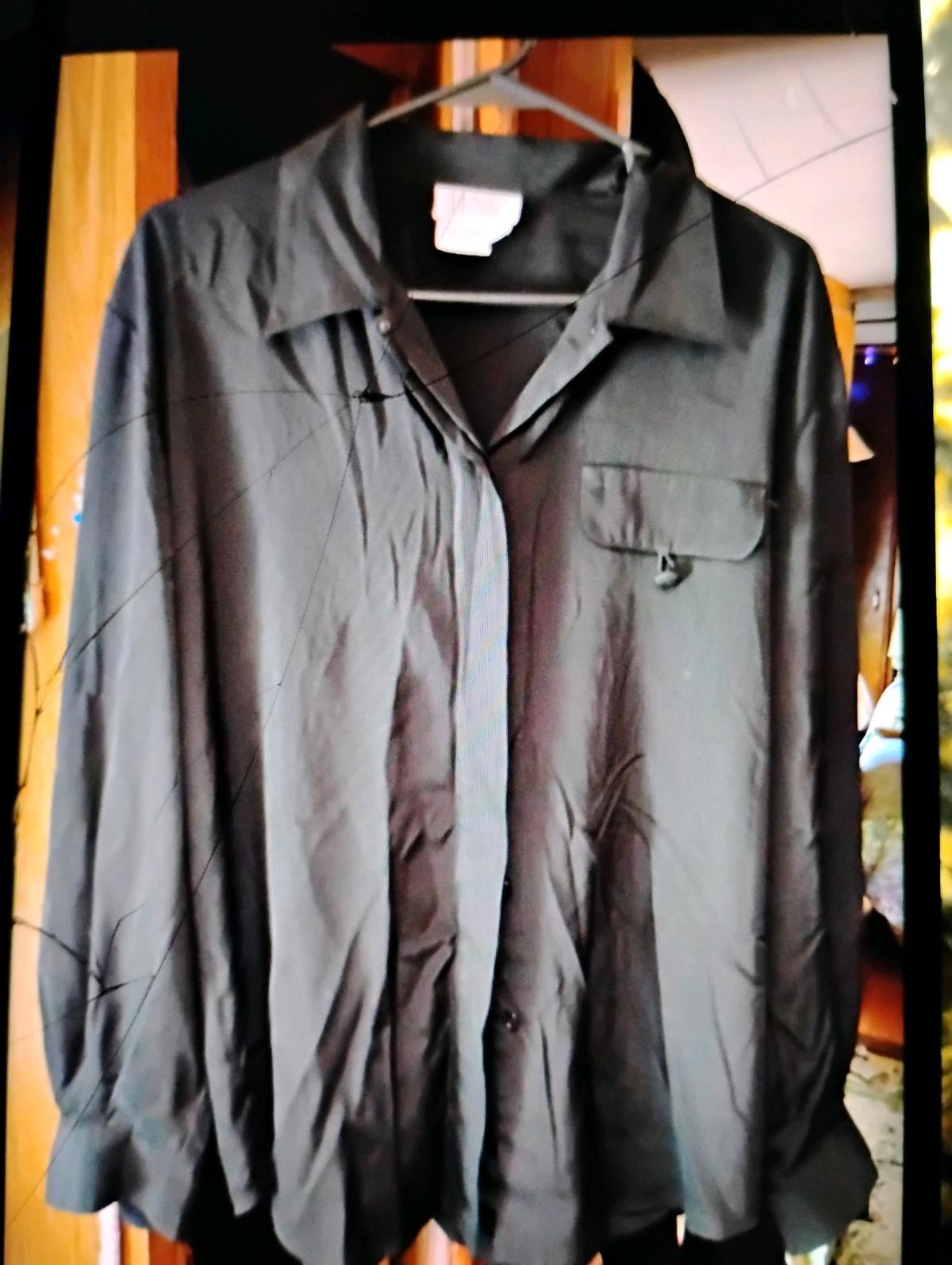 A Nice Black Long Sleeve Button Down Top