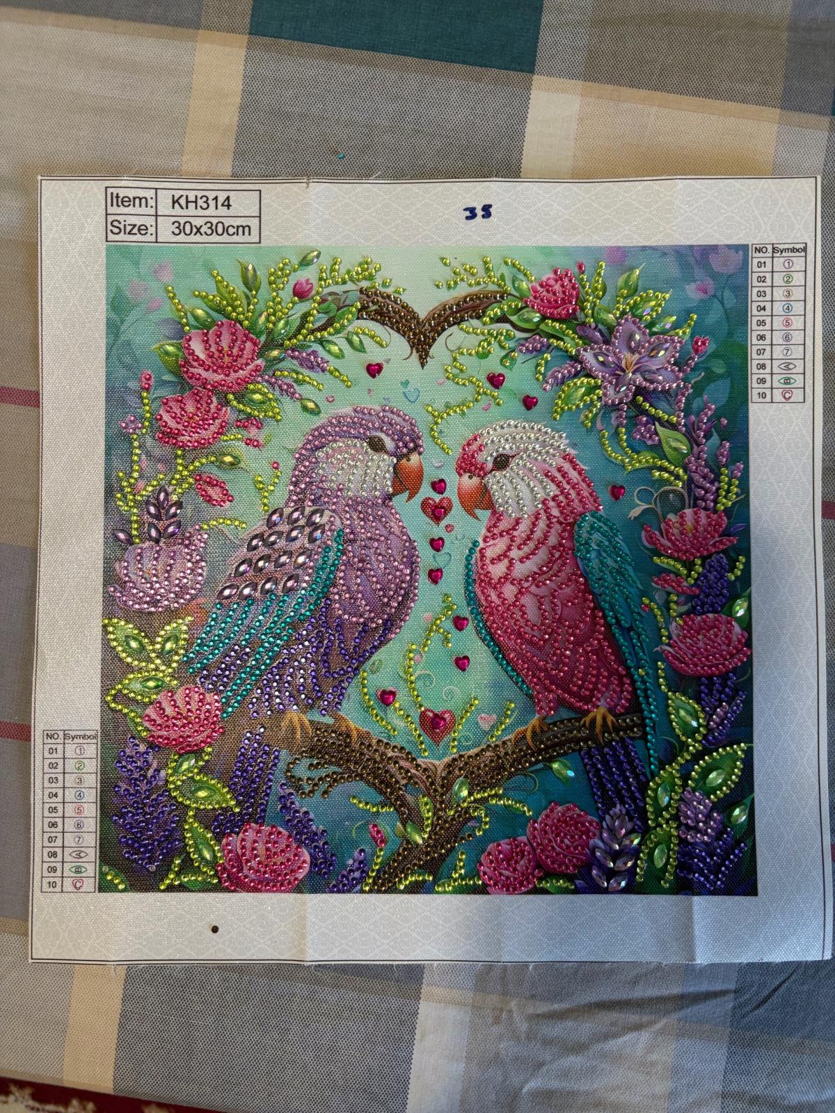 DIY neatly crafted diamond and beaded paintings on canvas