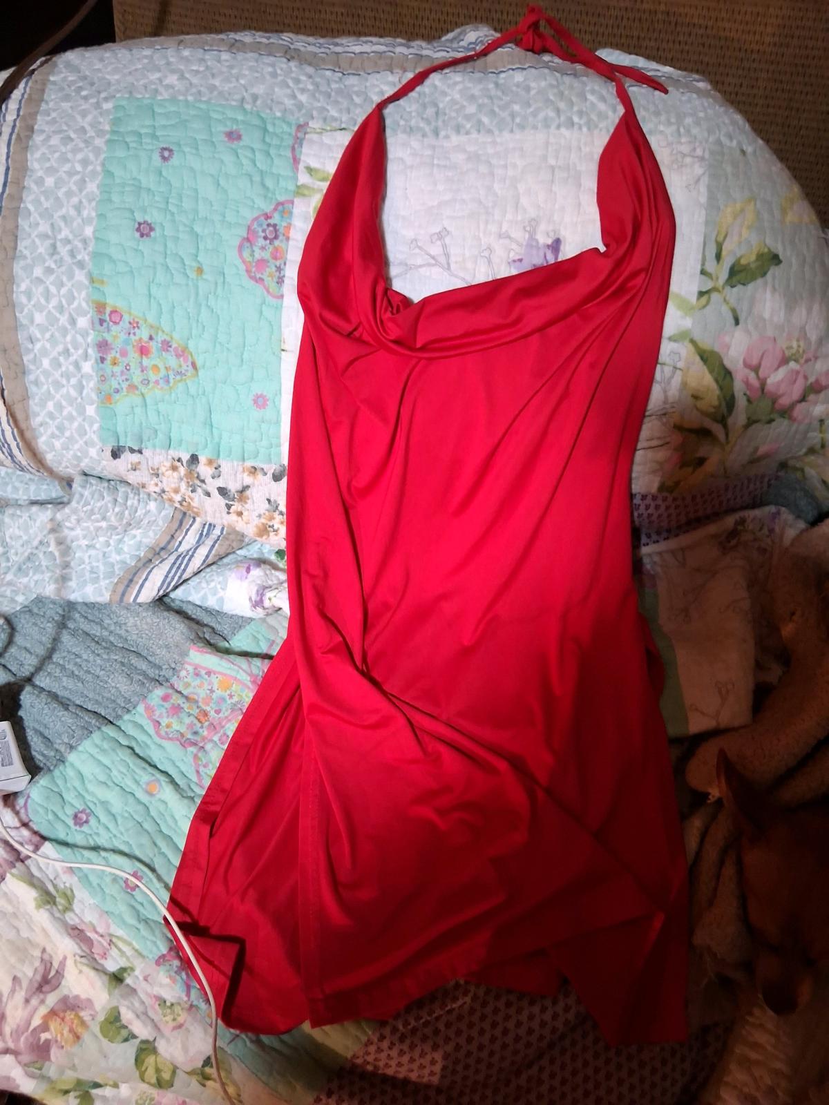 small red dress with split up both side