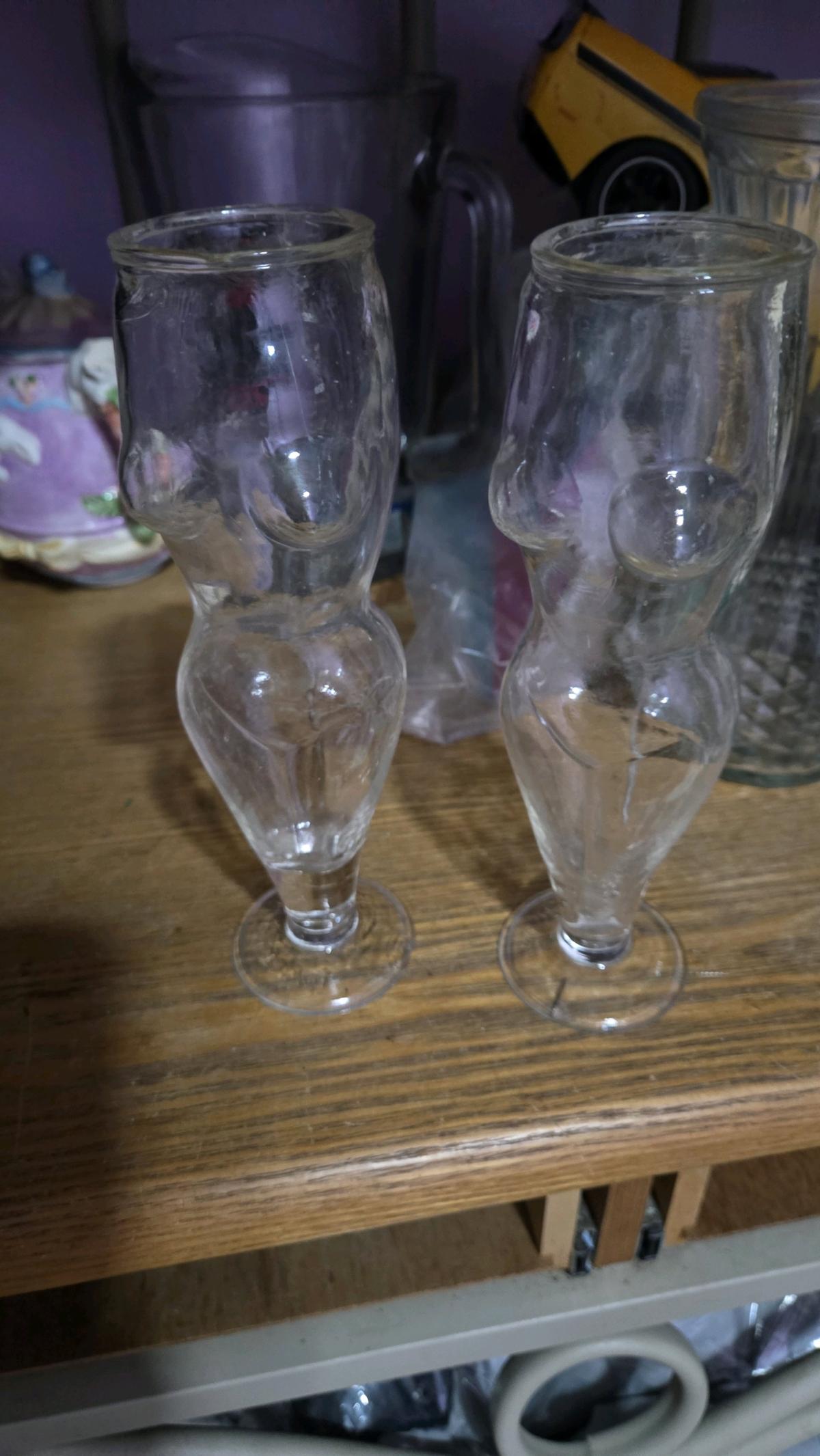 Lady snapped wine glasses