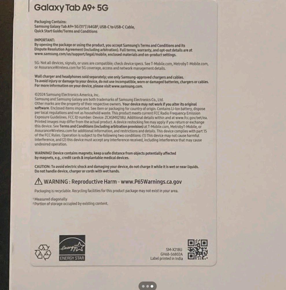 Galaxy tab A9 plus 5G