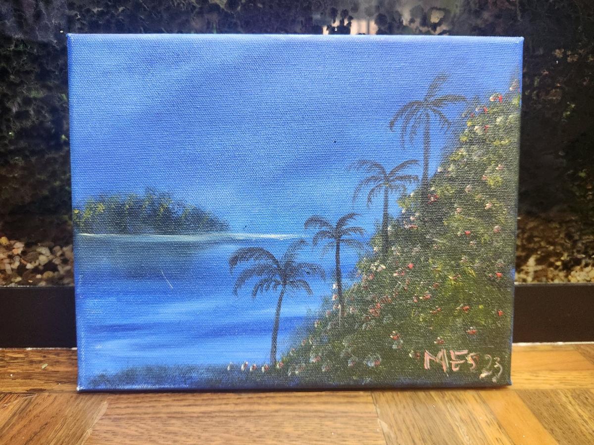 Serene Florida Lagoon Original Oil painting on 8x10 canvas