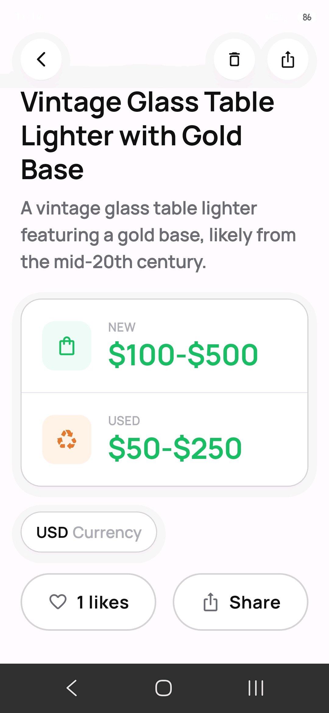 vintage glass table lighter zippo