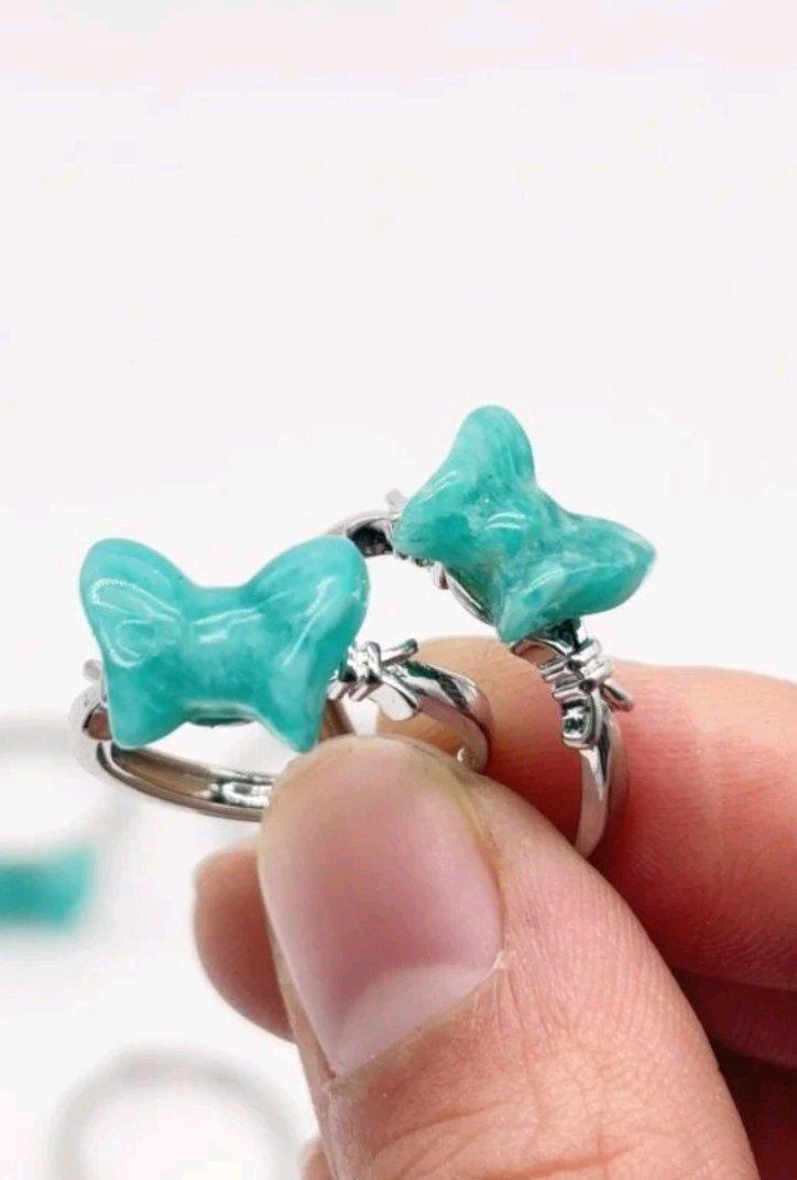 Amazonite Bow Tie Crystal Ring