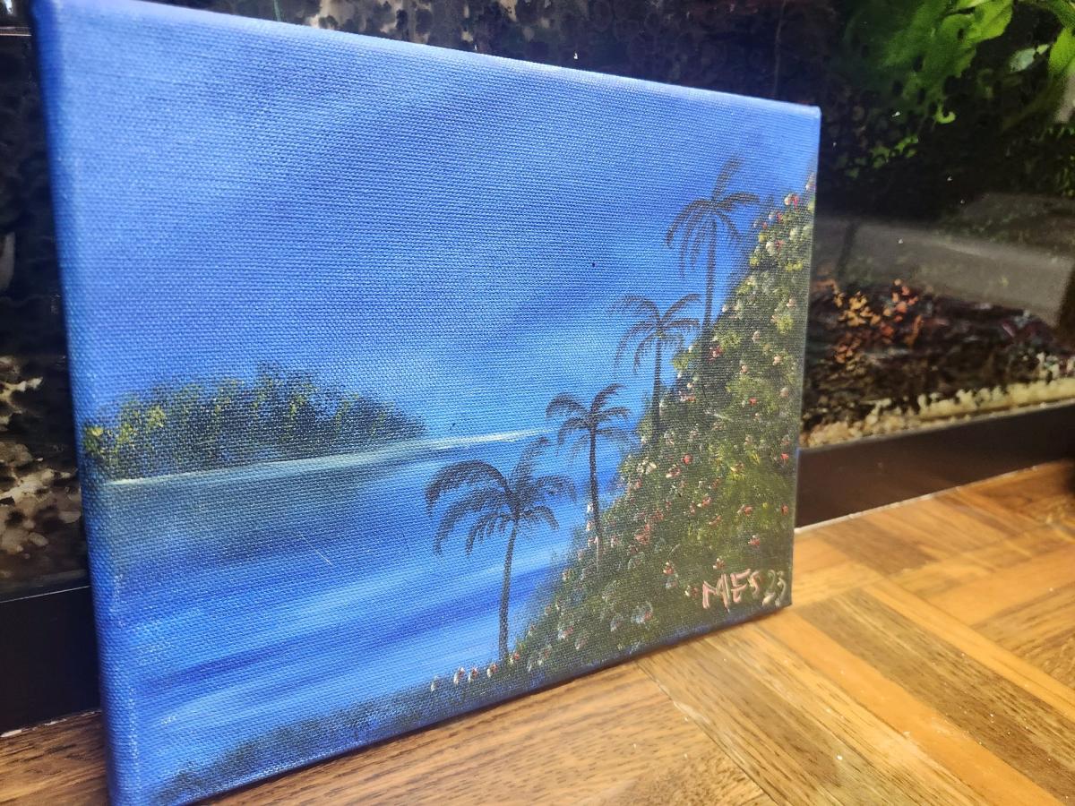 Serene Florida Lagoon Original Oil painting on 8x10 canvas