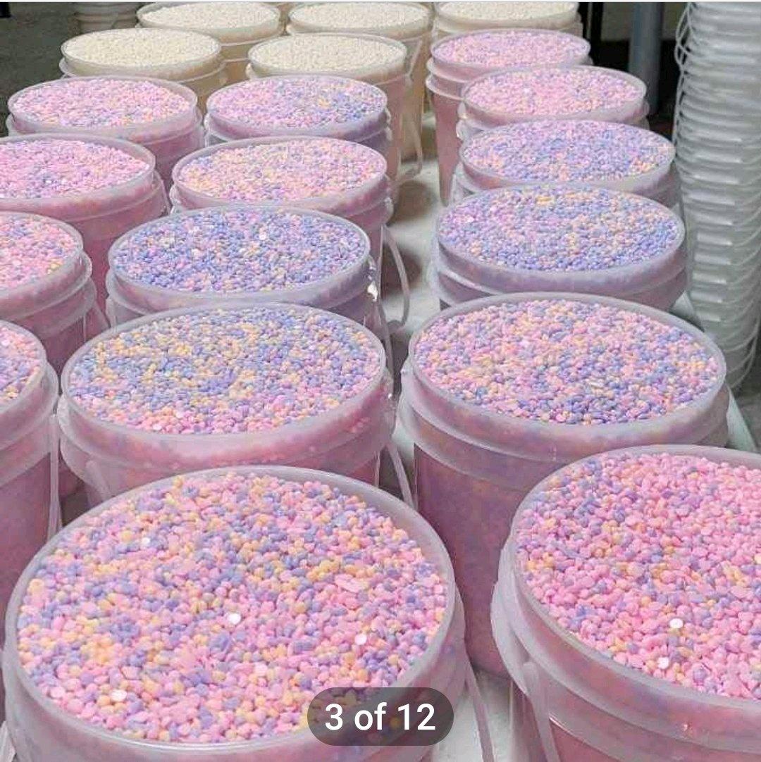 Detergent and softener dish soap in a bucket