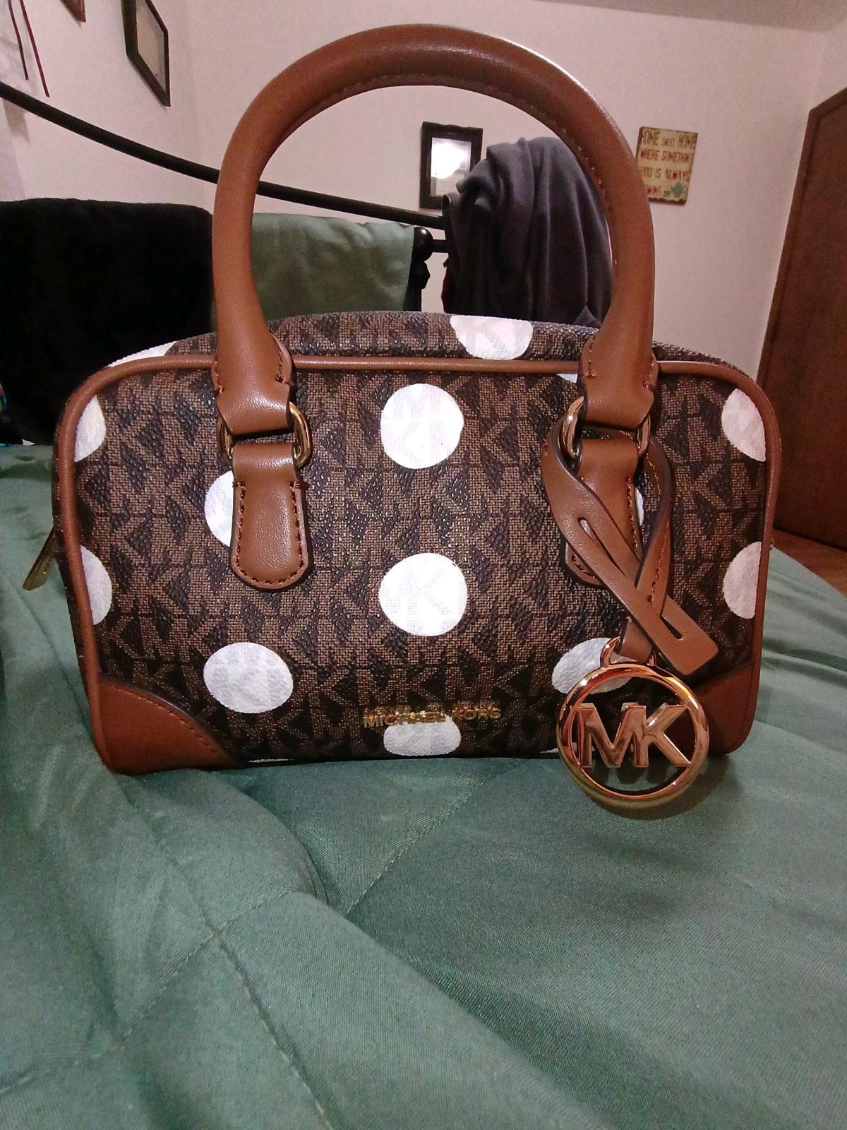 Michael Kors Small 2 handle polka dot signature bag
