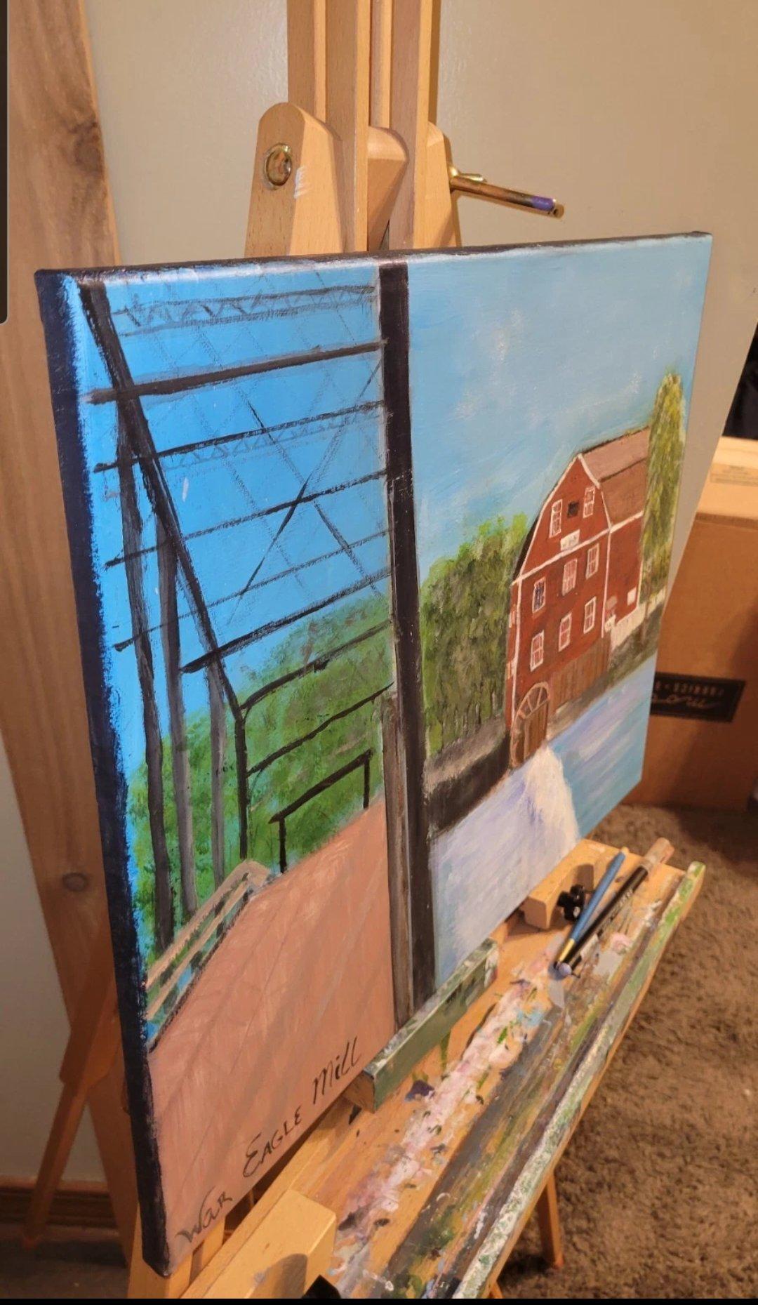 War Eagle Mill acrylic painting