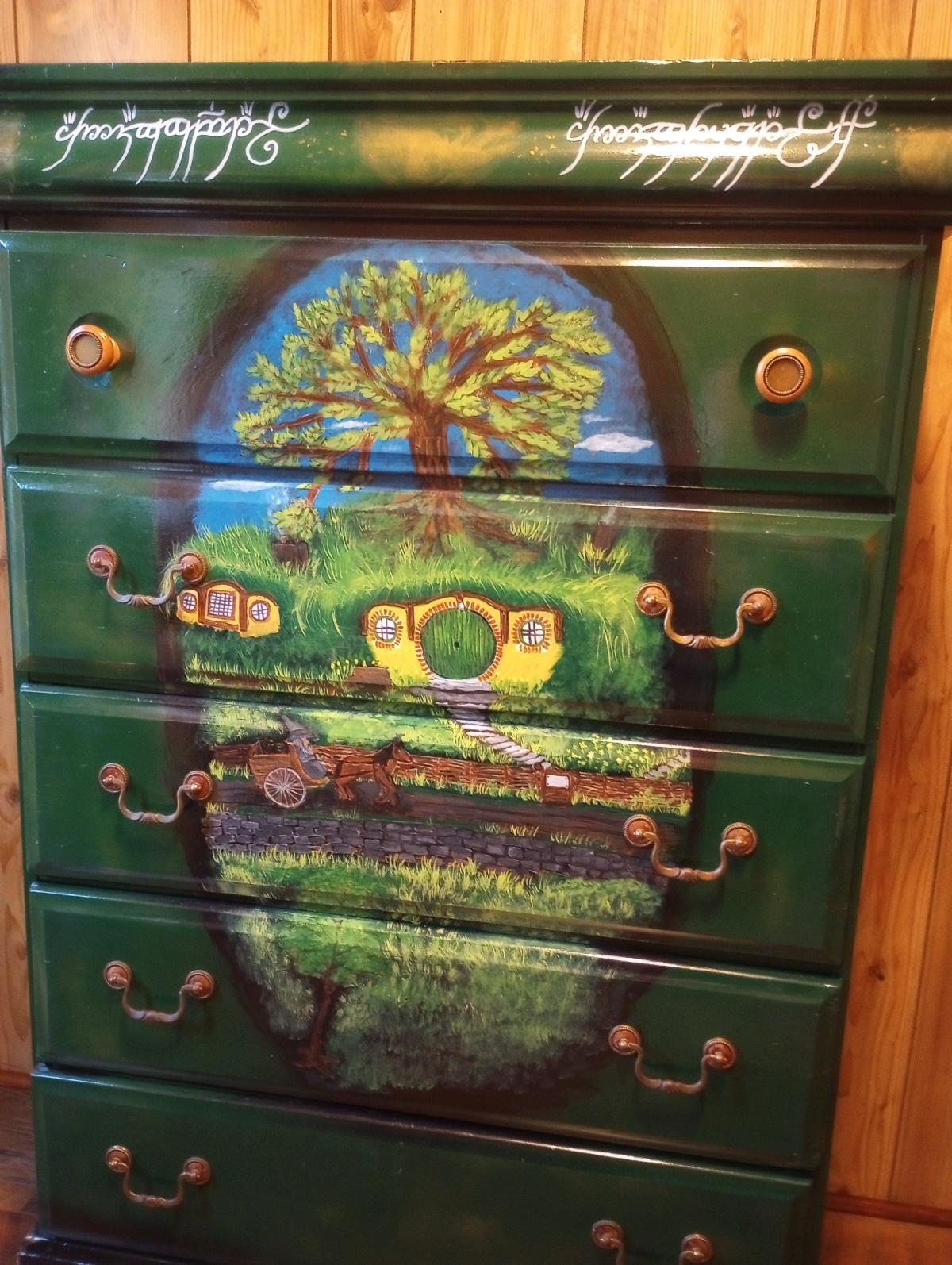 LOTR Inspired Dresser Hand Painted