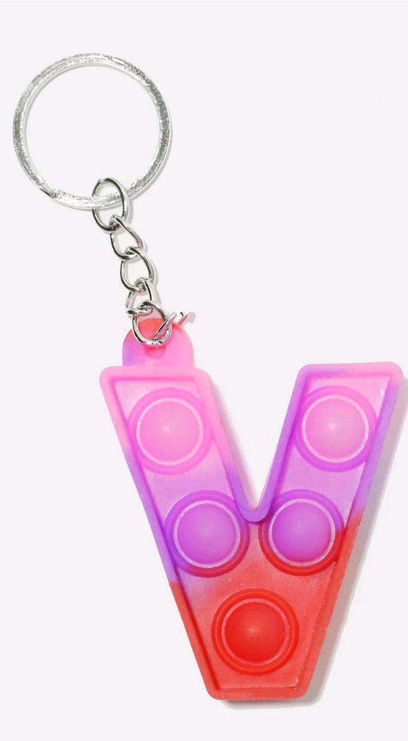 Alphabet Push Pop Keychain  V