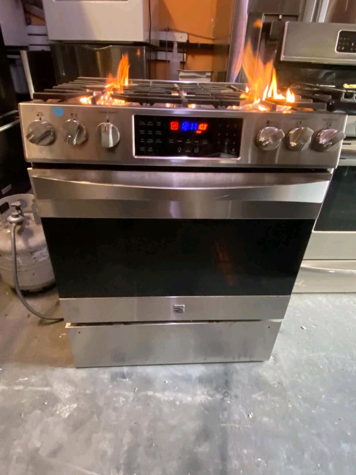 STOVE KENMORE 5 BURNERS FLAT ACERO INOXIDABLE