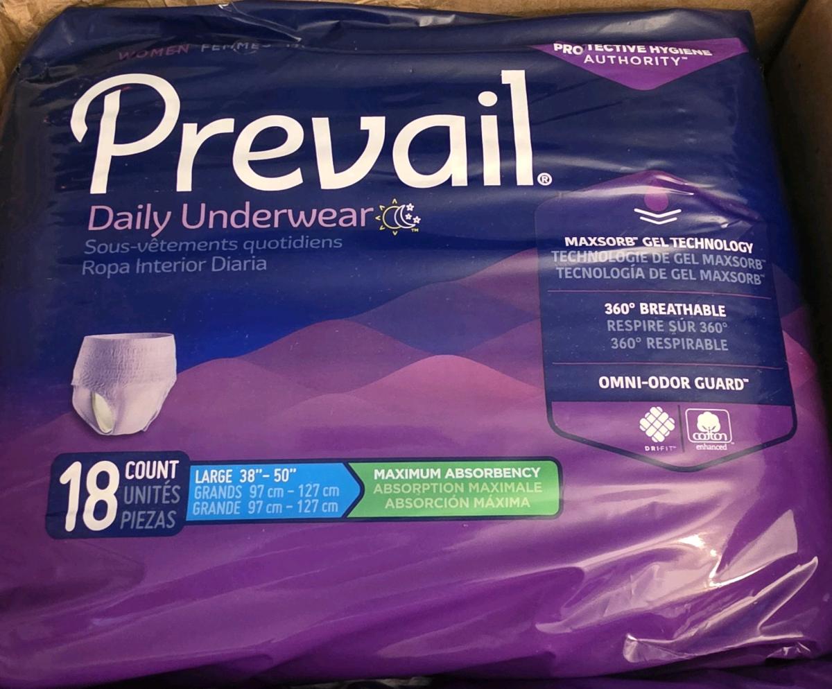 Prevail Daily Underwear with 18 inside
