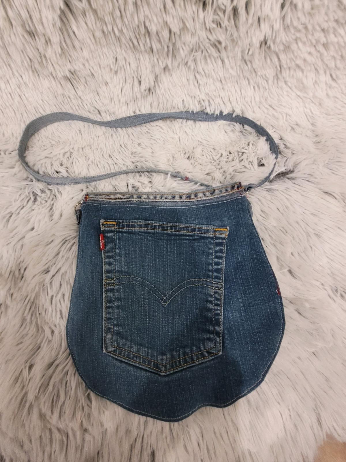 Upcycled denim crossbody bag