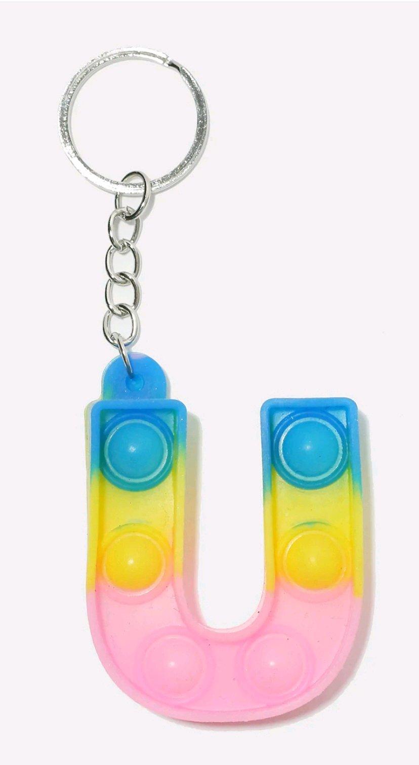 Alphabet Push Pop Keychain  U