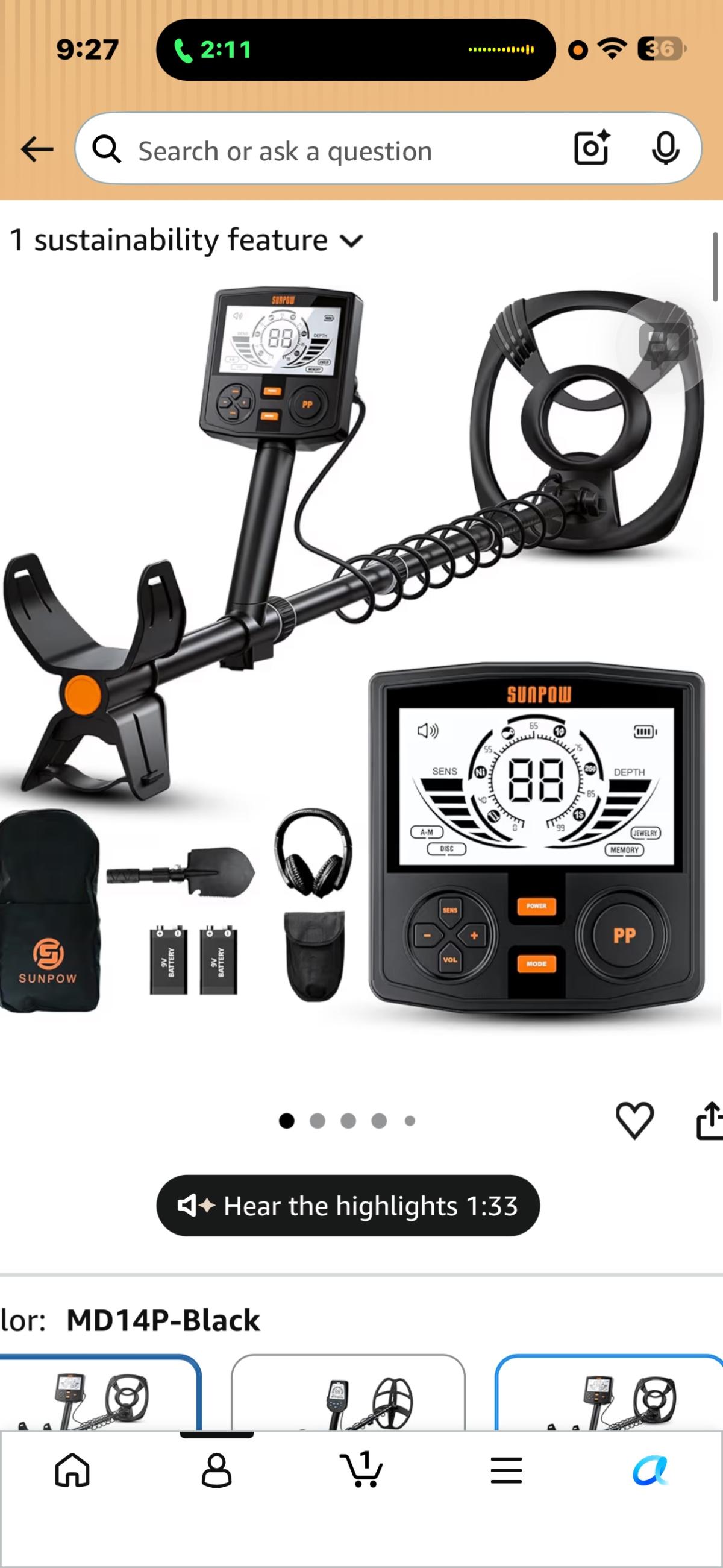 new in box water capable metal detector
