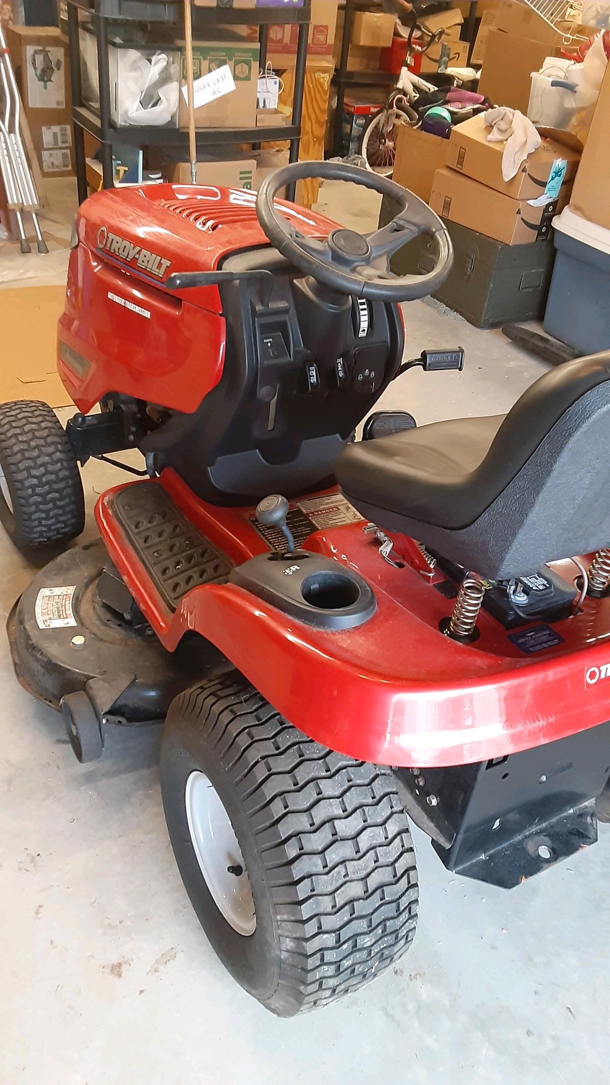Troy built lawnmower Garage kept