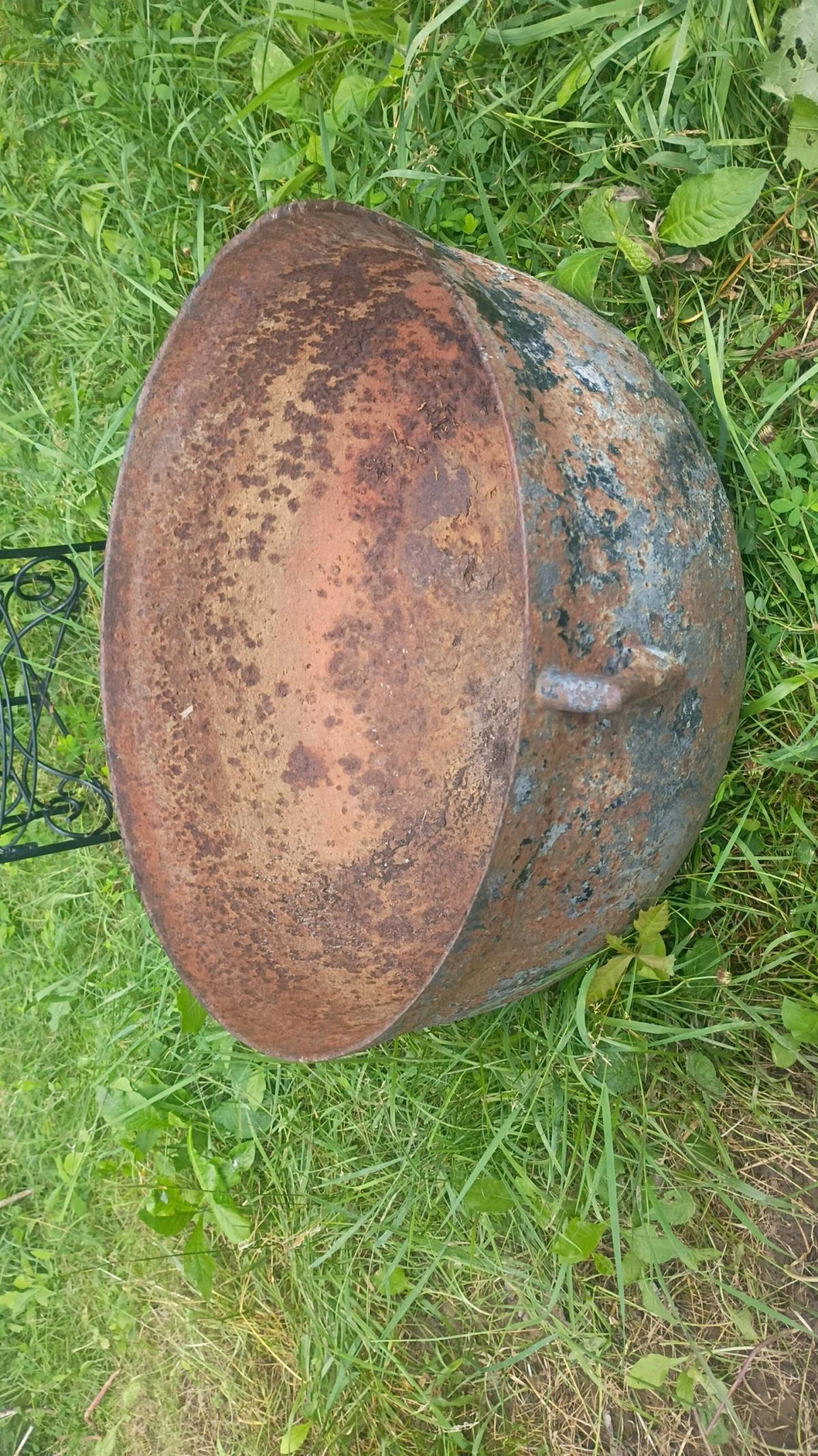 Large Cast Iron Cauldron Planter