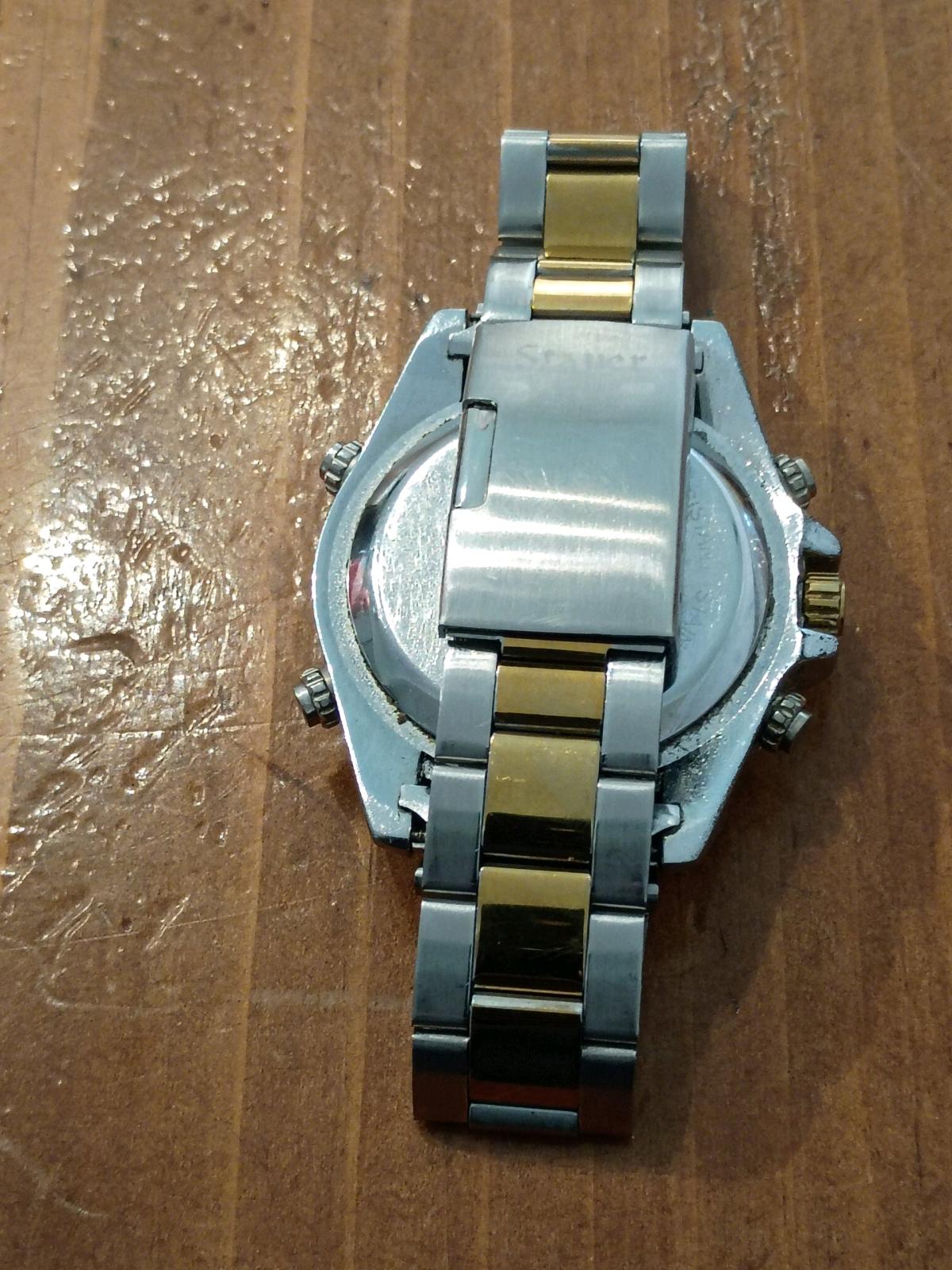 Stauer Mens TwoTone AnalogDigital Hybrid Sport Watch WR30M