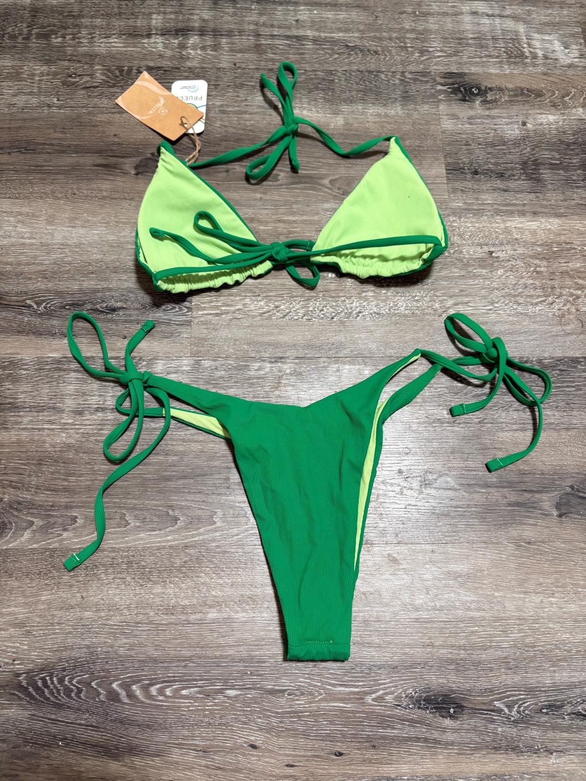 Berlook green reversible bikini set