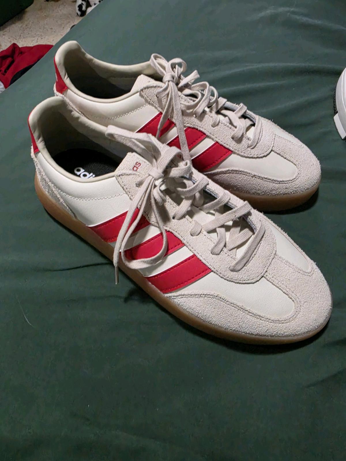Adidas off white and red mens