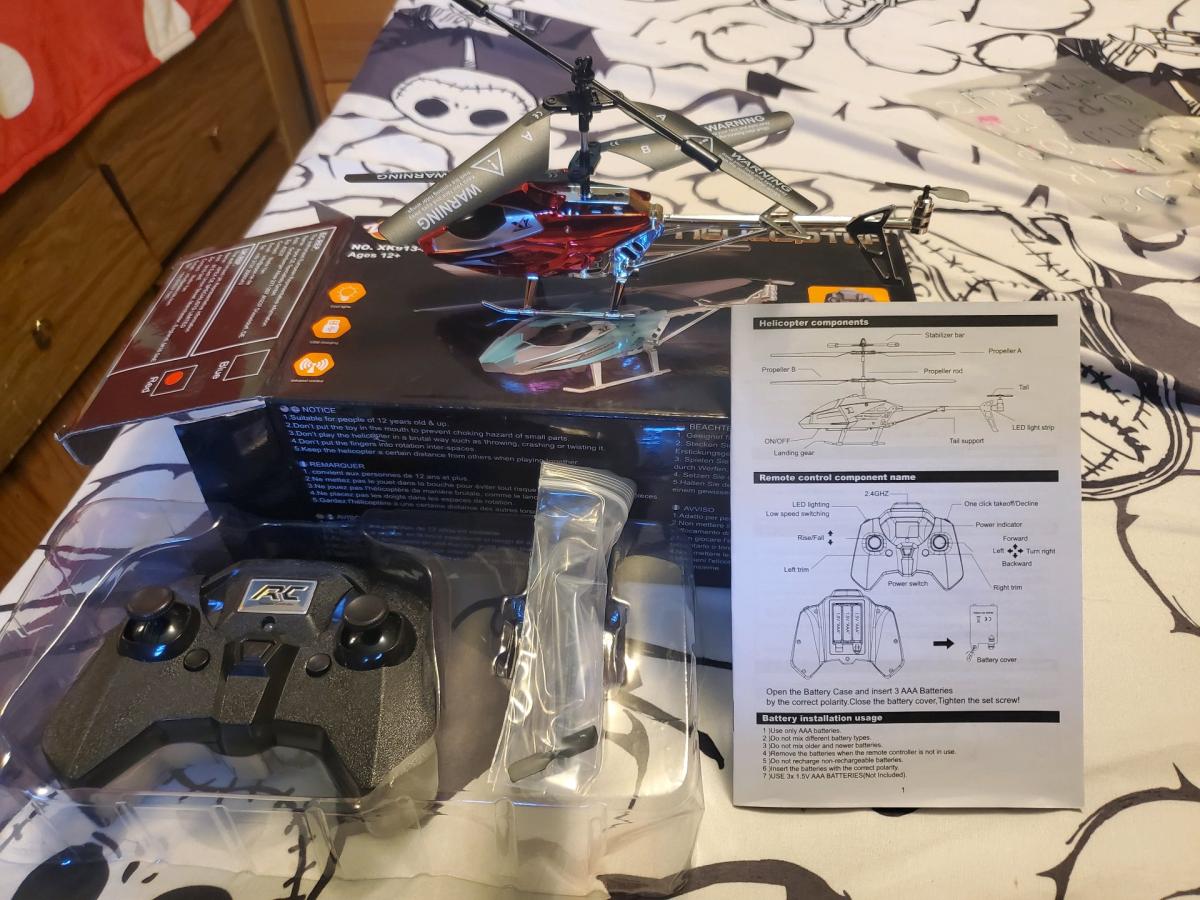 RC vatos helicopter with box and instructions
