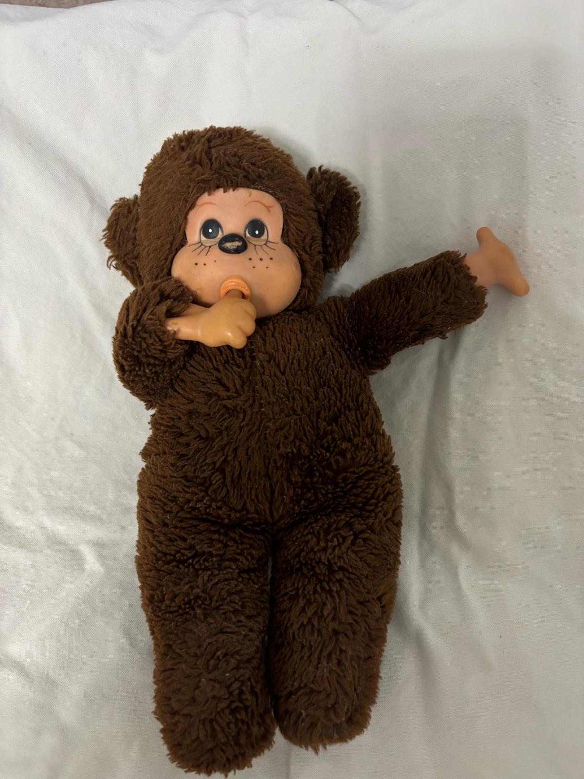 1970s Vintage Plush Monkey Sucking Thumb