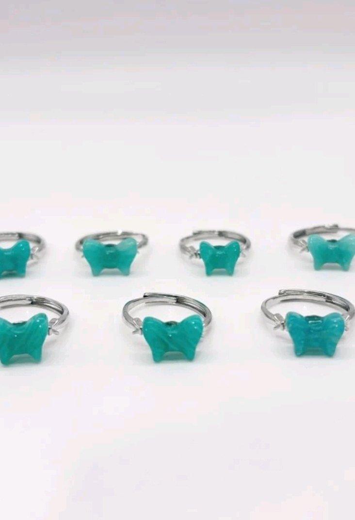 Amazonite Bow Tie Crystal Ring
