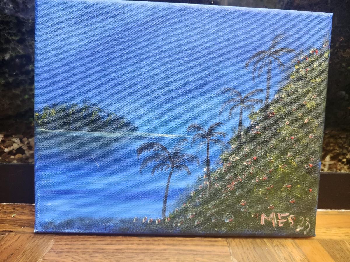 Serene Florida Lagoon Original Oil painting on 8x10 canvas