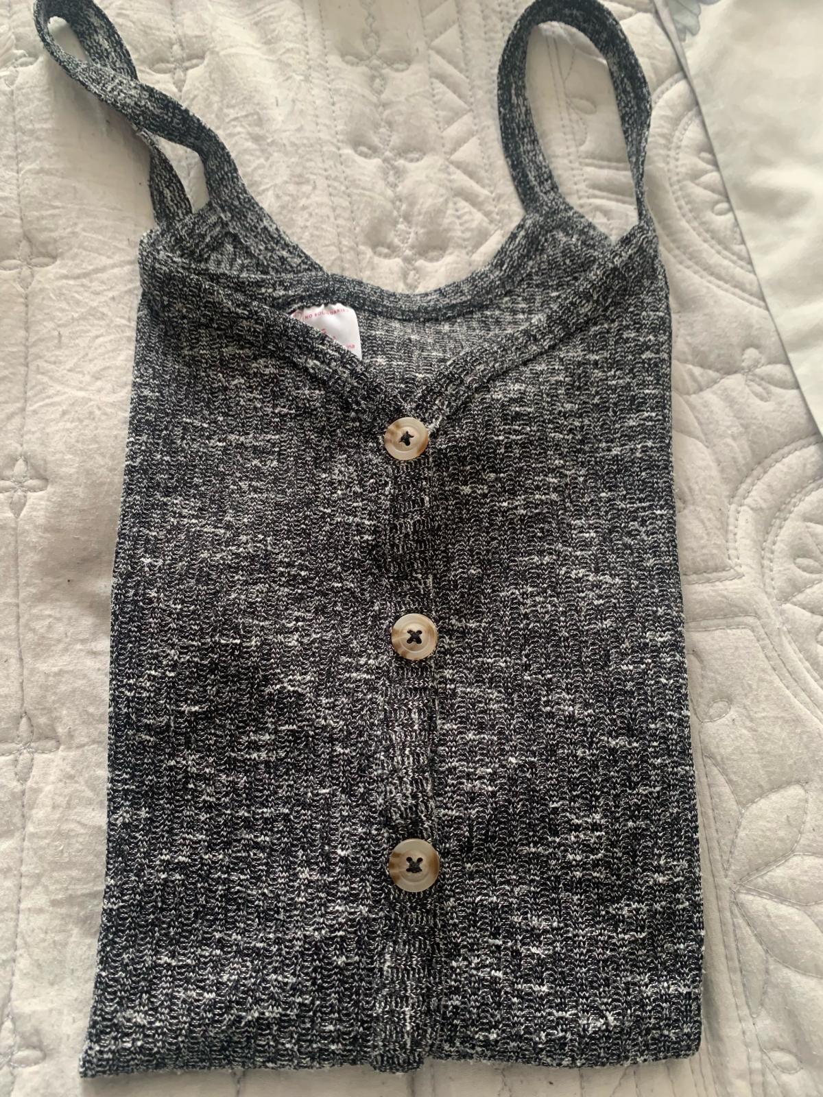 Black and white tank top button up brown