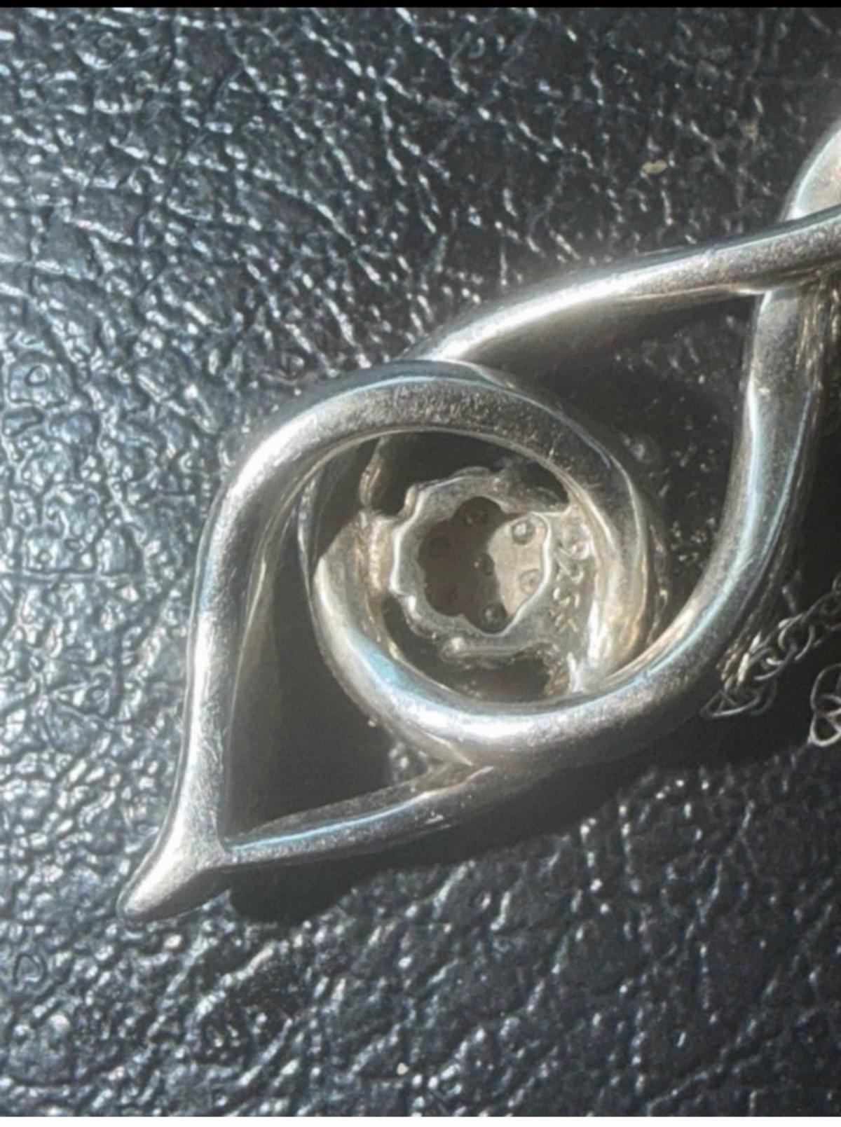 925 silver teardrop diamond necklace