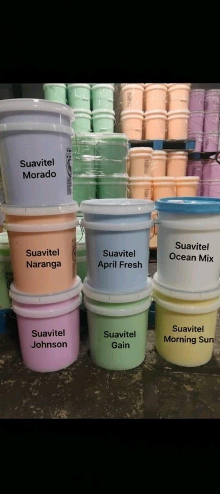 Detergent and softener dish soap in a bucket