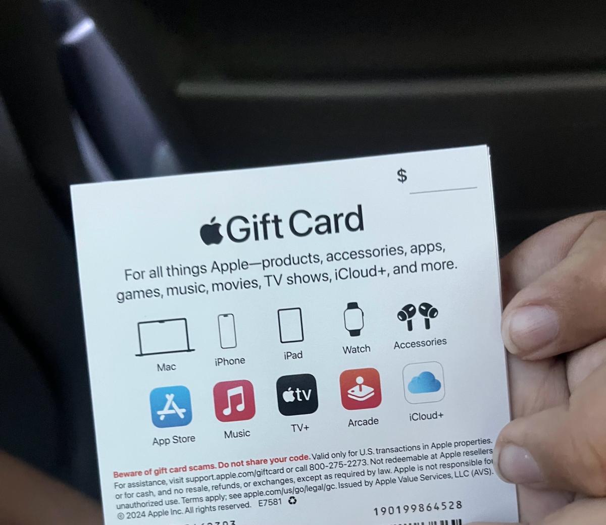 Apple gift card with 480 dollars in it brand new unopened
