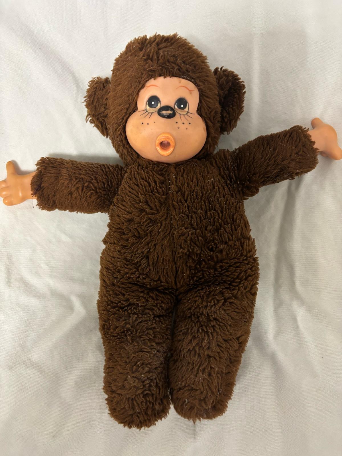 1970s Vintage Plush Monkey Sucking Thumb