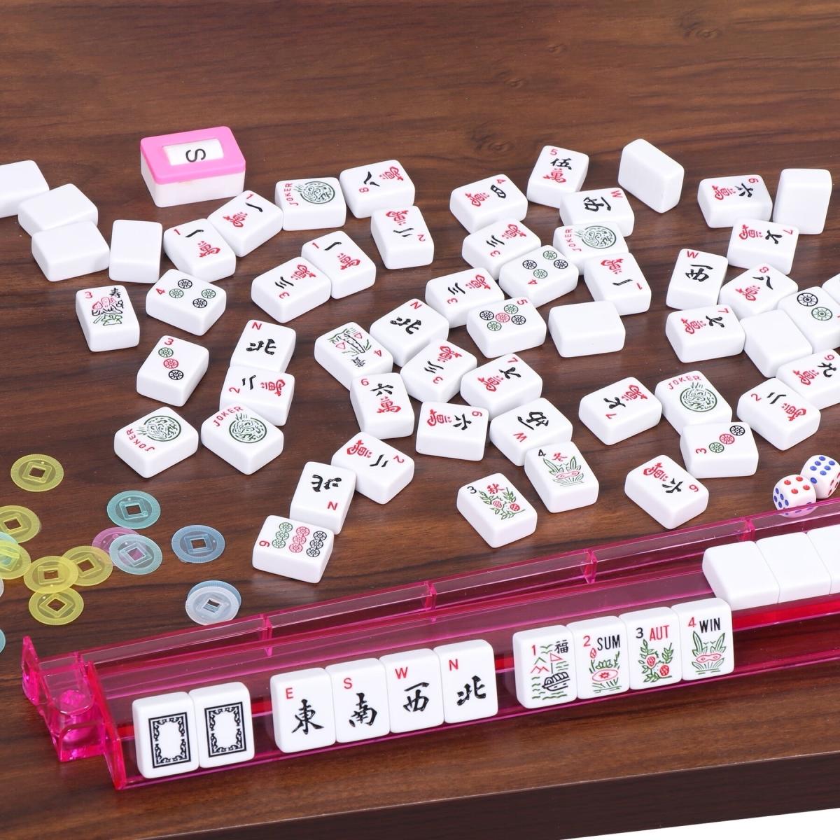 American Mahjong Set 166 Tiles 4 AllinOne Rack  Pushers with