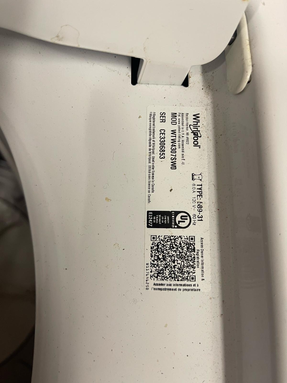 Whirlpool washer and dryer