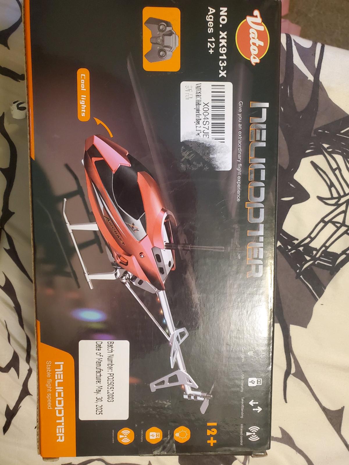RC vatos helicopter with box and instructions