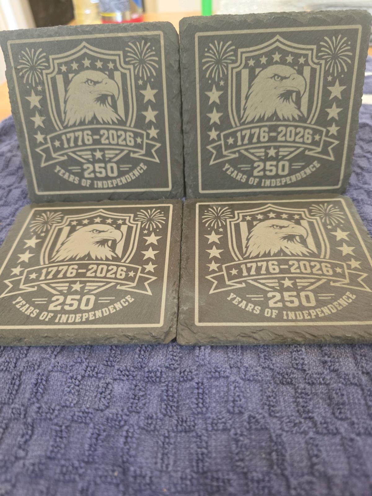 Americas 250 slate coasters