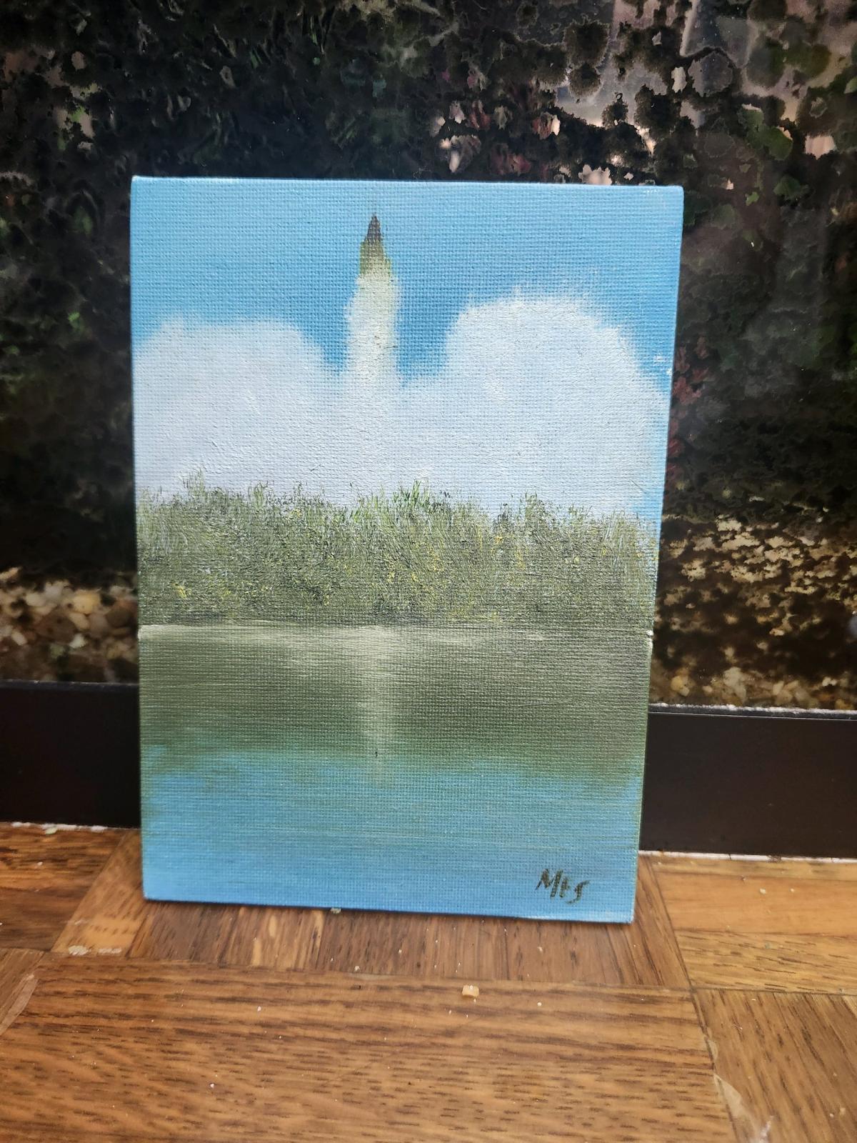 Rocket Launch Oil Painting Original Space Art NASA Inspired