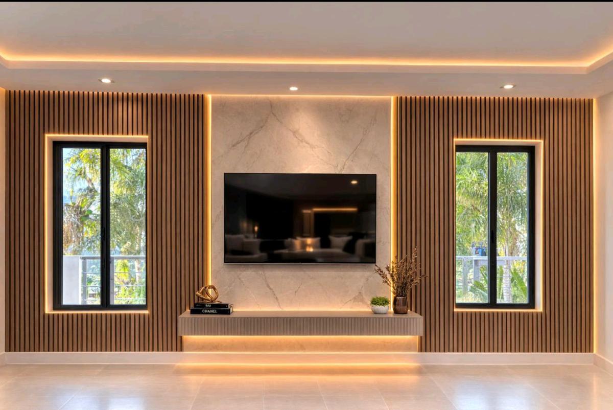 Custom TV Wall Design  LED Lighting