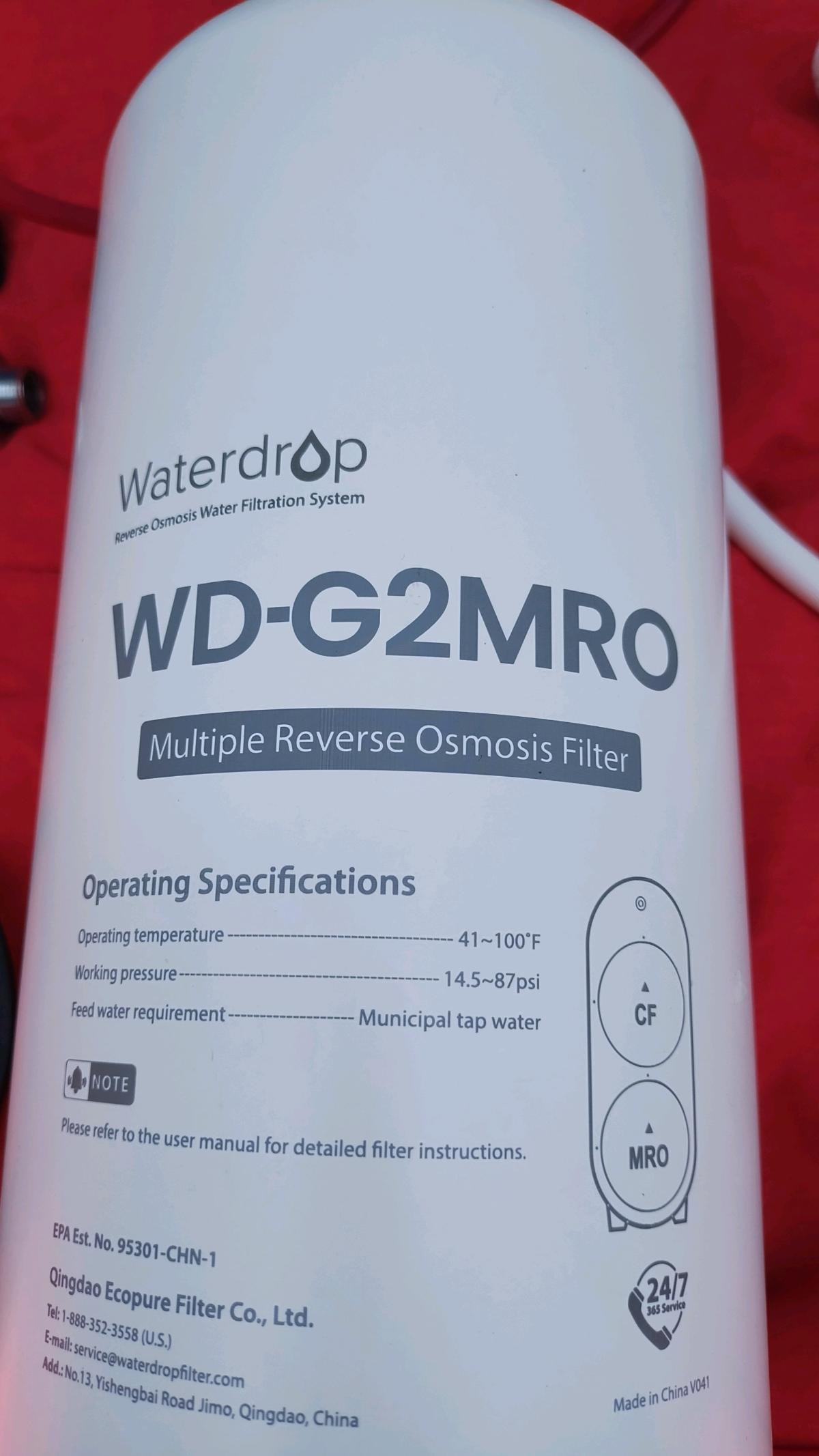 Waterdrop WD G2 reverse osmosis water filtration system