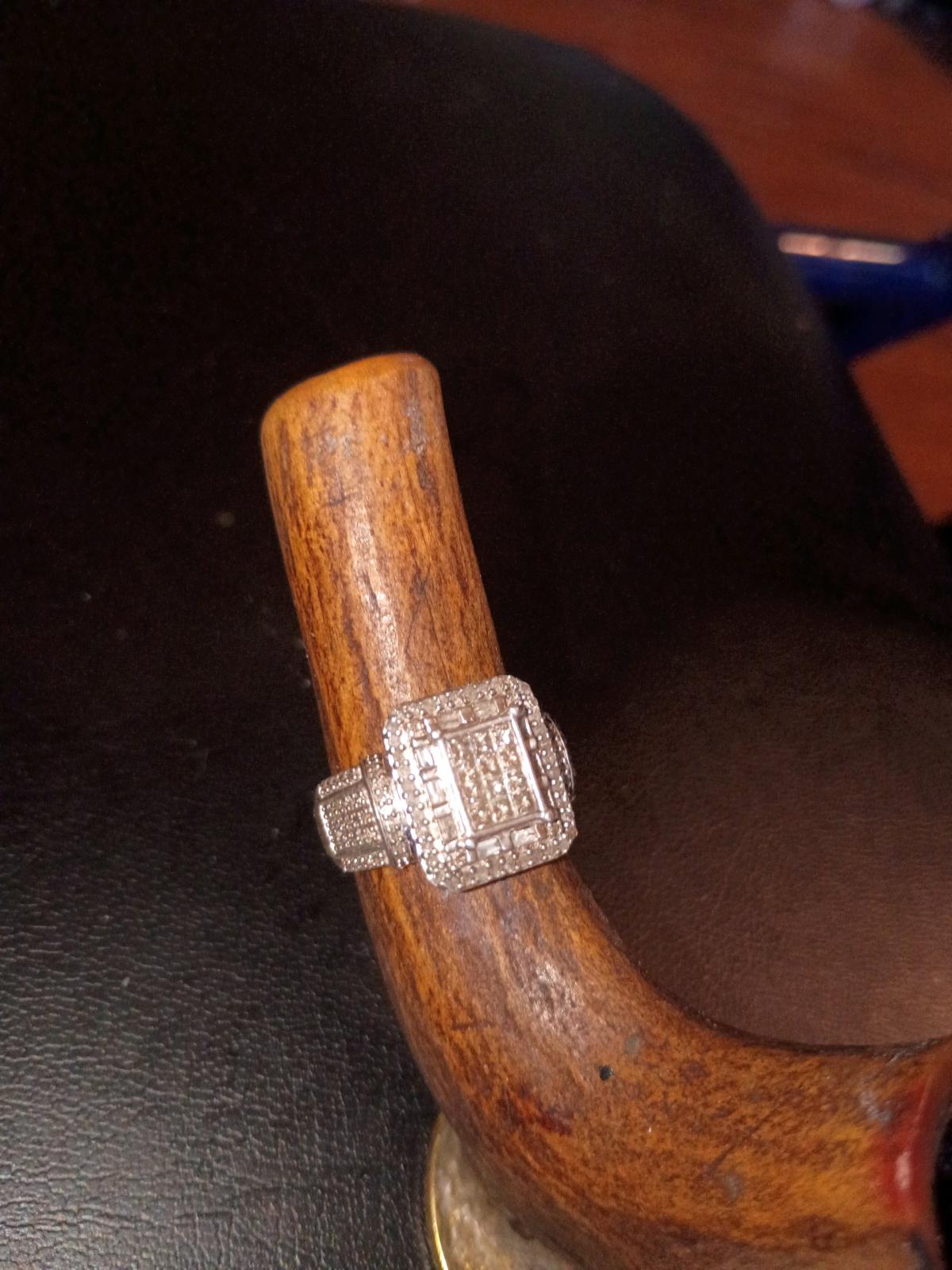 925 Sterling and 2ct diamond princess cut engagement ring
