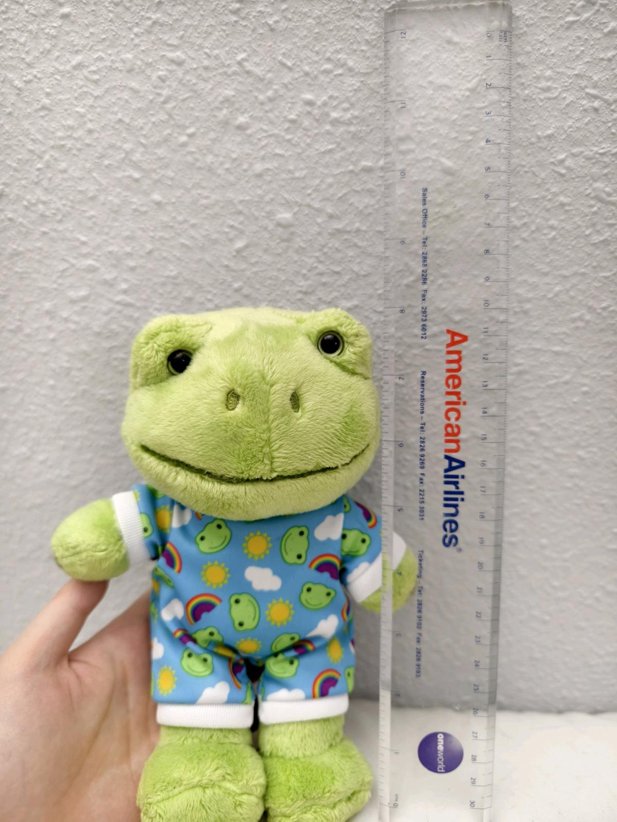 Green frog plushie
