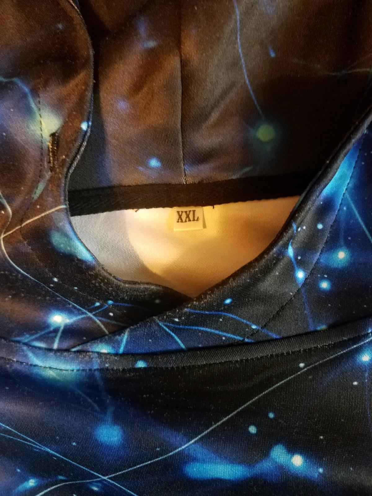 Mens size XXL blue n black Galaxy design hoodie from Amazon