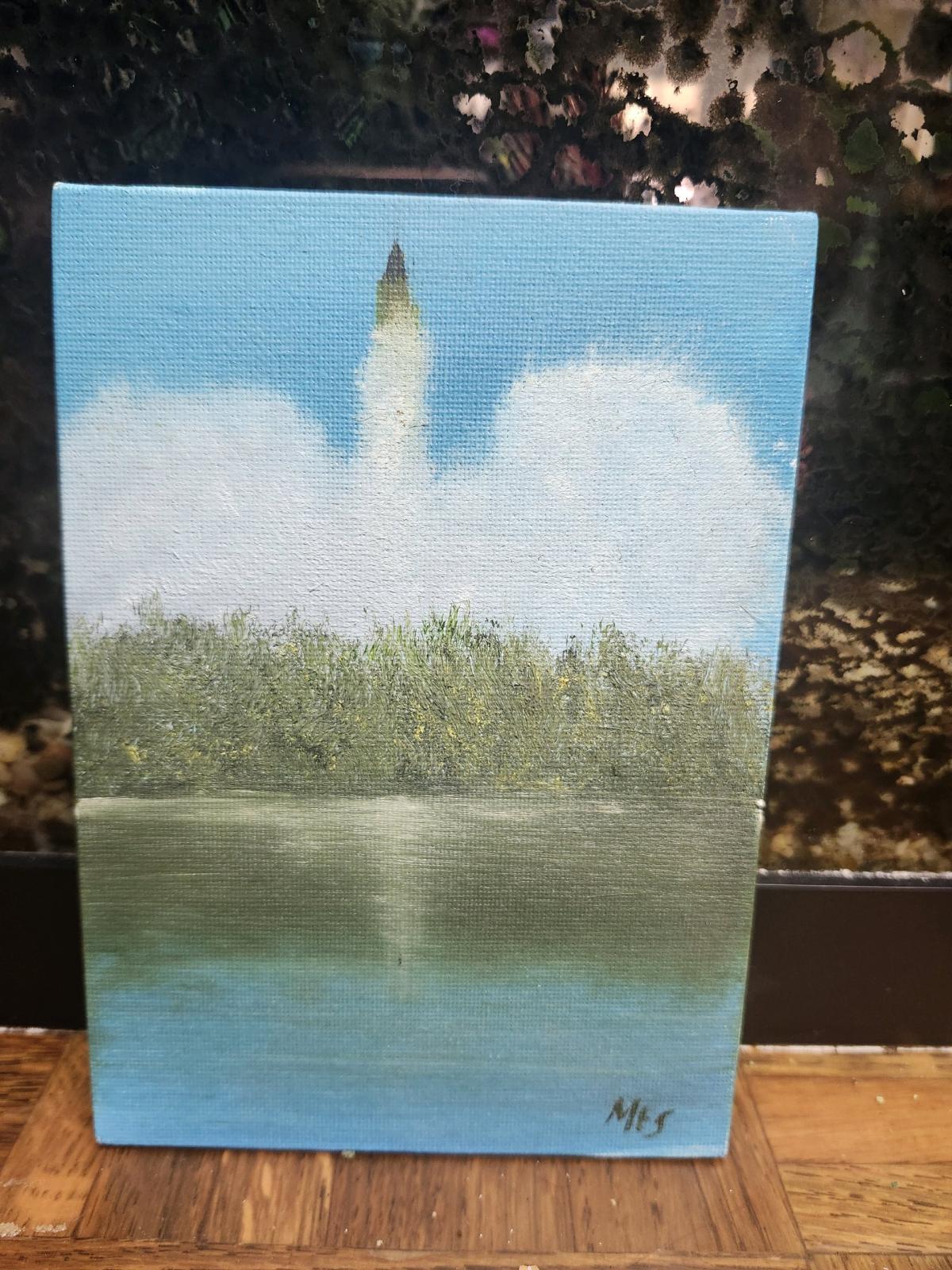 Rocket Launch Oil Painting Original Space Art NASA Inspired